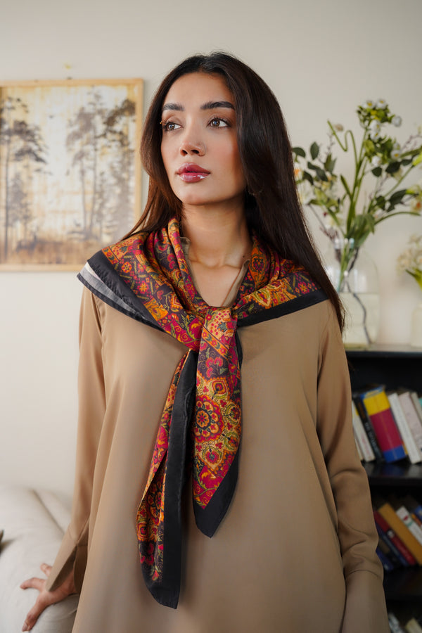 Mosaic Cotton Silk Scarf (KS-020)
