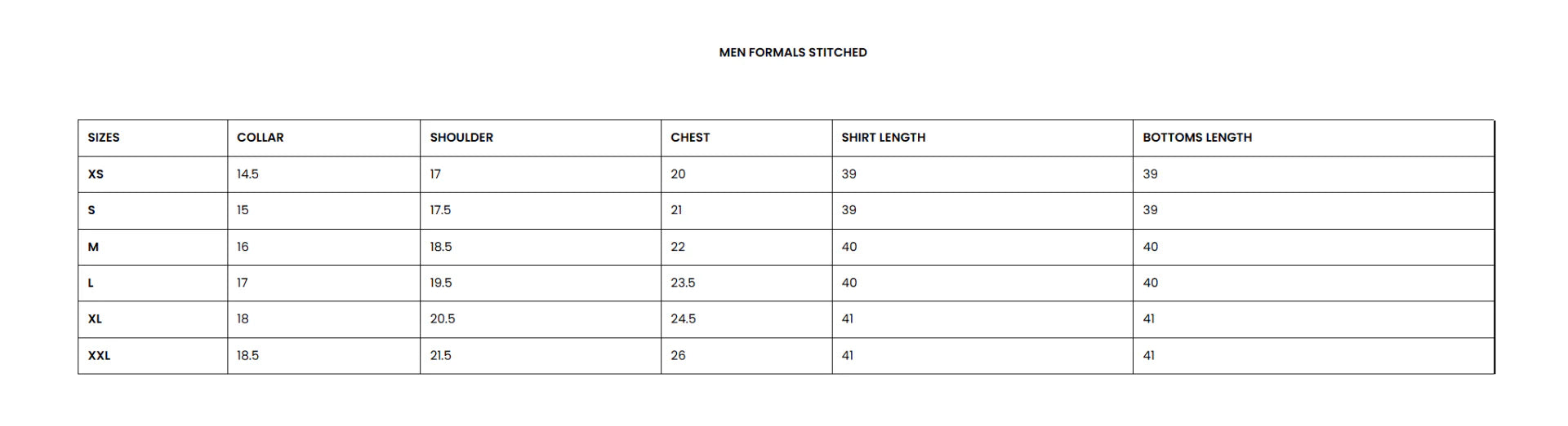 Size Chart