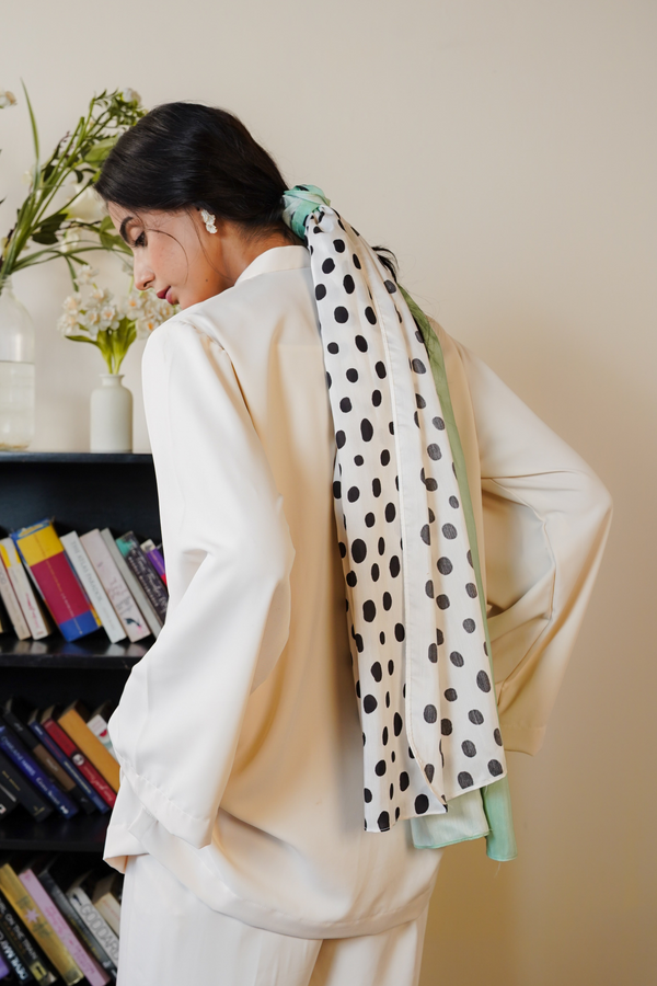 Polka Mint Scarf (KS-026)