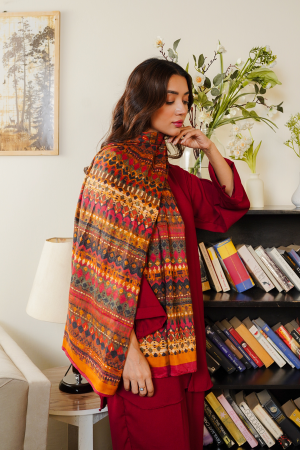 Maroon Silk Scarf (KS-038)