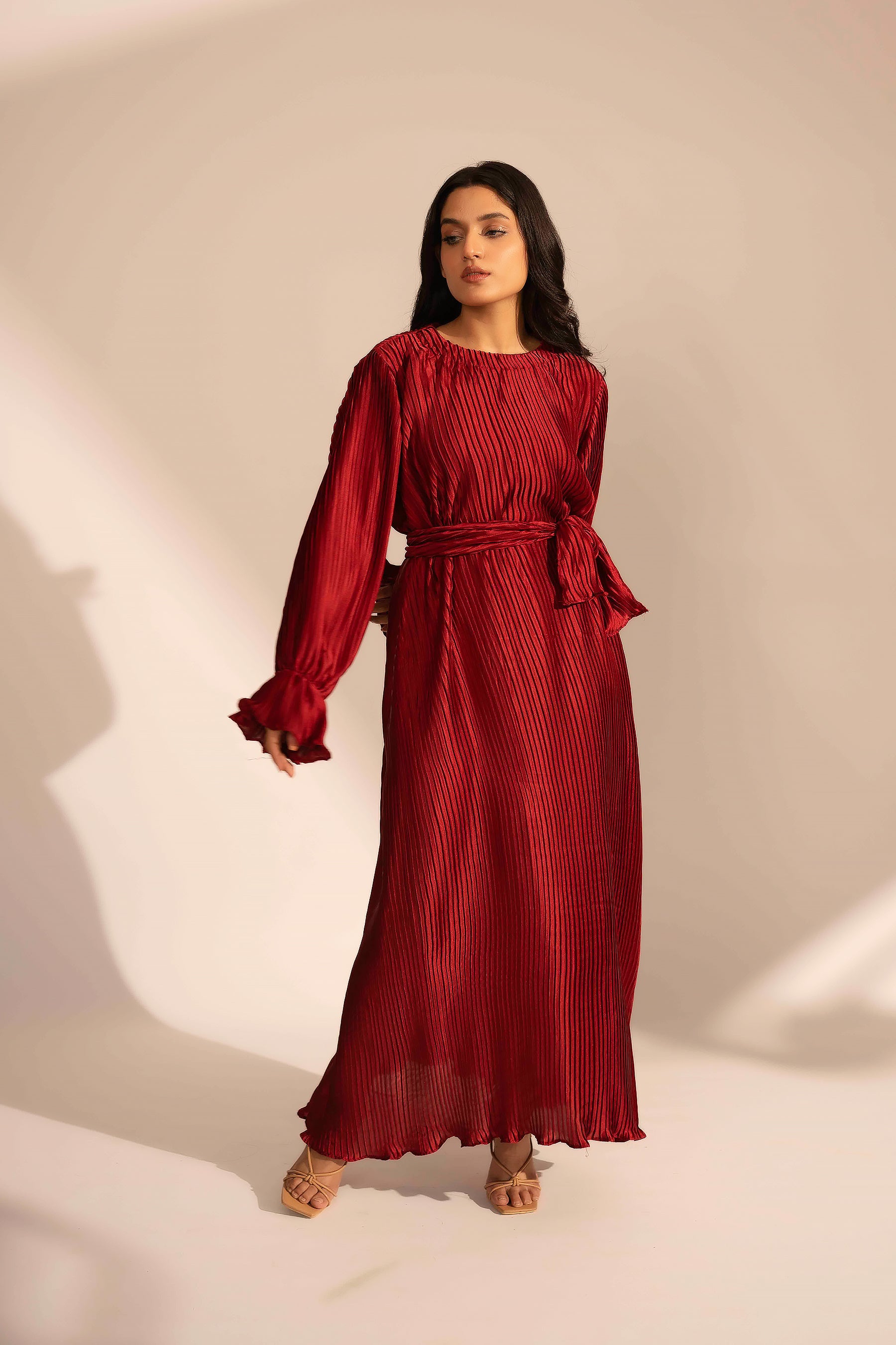 ROUGE Pleated Maxi Dress