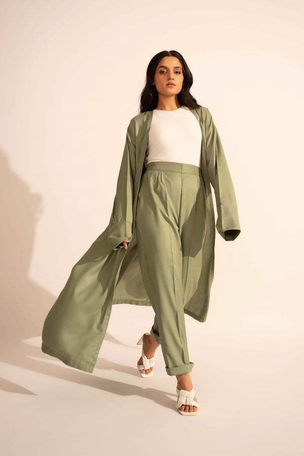 ODESSA Open Abaya - Green